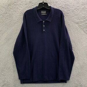 Mack Weldon Sweater Mens Size XXL Tech Merino Collared Pullover Blue